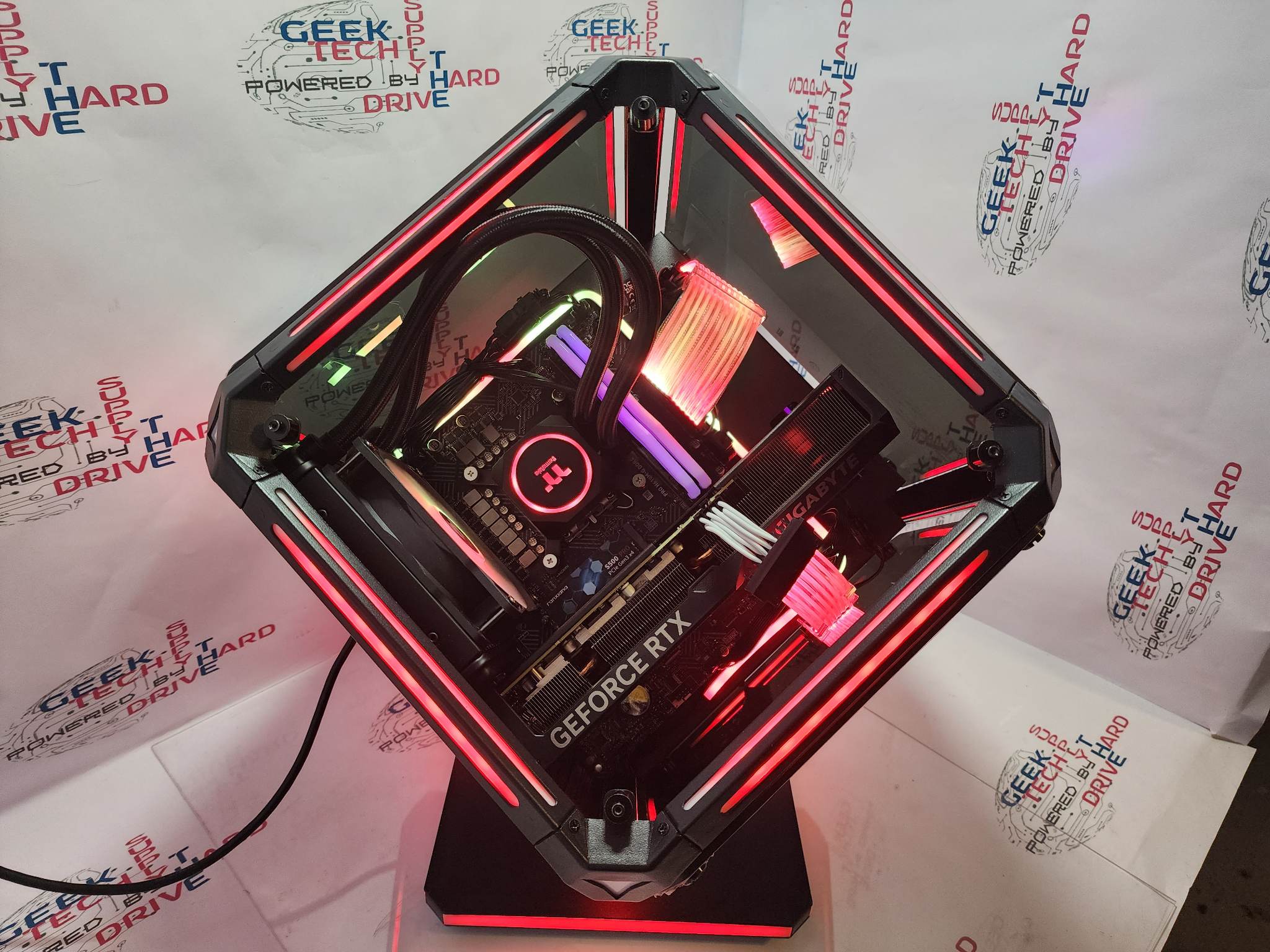 Gaming Desktop PC Computer Intel i9 NVIDIA RTX 4070 SSD 1TB 2TB DDR5 32GB RGB VR Water Rubix H6 - Geek Tech