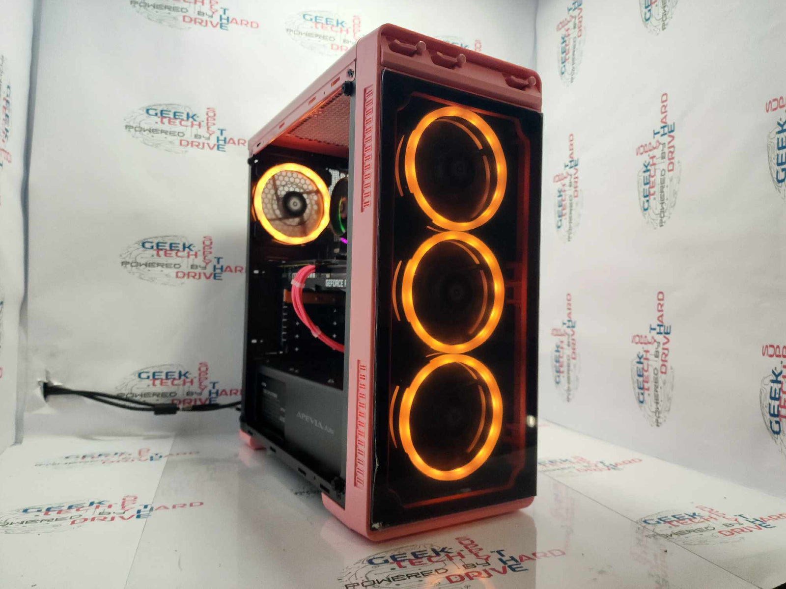 GTech Custom PC Windows 11 H610M-G i5-12400 RTX 3060 1tb SSD 16GB DDR Wi-Fi Bluetooth Pink - Geek Tech