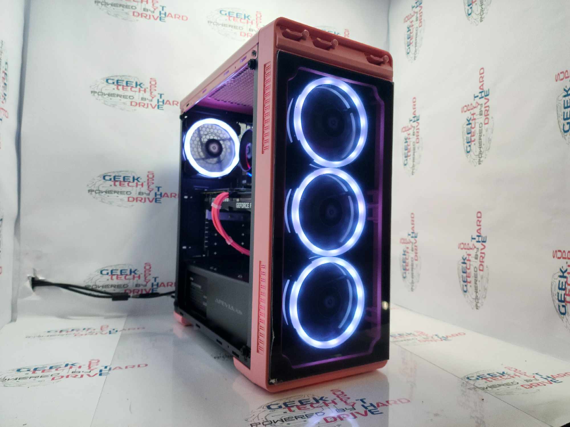 GTech Custom PC Windows 11 H610M-G i5-12400 RTX 3060 1tb SSD 16GB DDR Wi-Fi Bluetooth Pink - Geek Tech