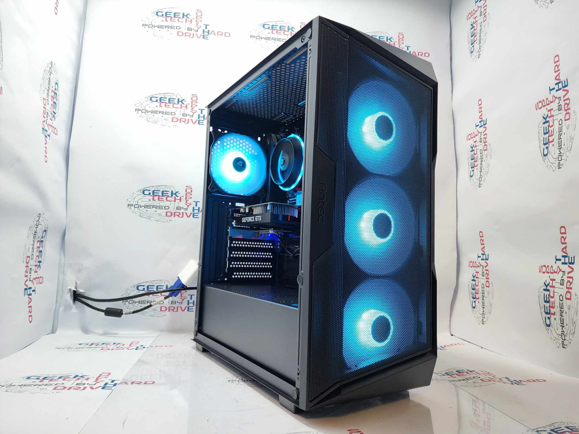 GTech Gaming Computer Windows 10 i5-7400 GTX 1650 1TB SSD 16GB RAM Black - Geek Tech