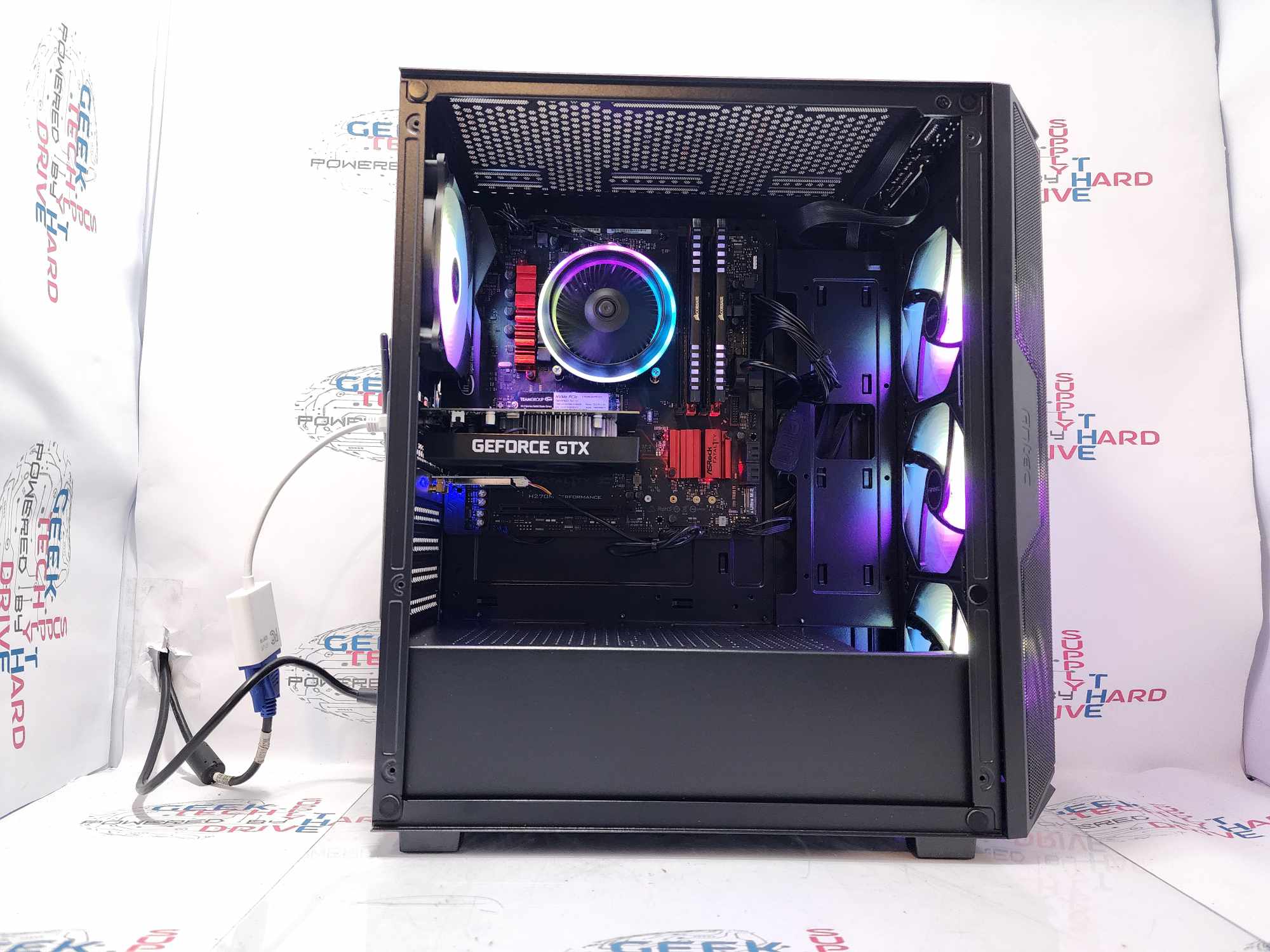 GTech Gaming Computer Windows 10 i5-7400 GTX 1650 1TB SSD 16GB RAM Black - Geek Tech