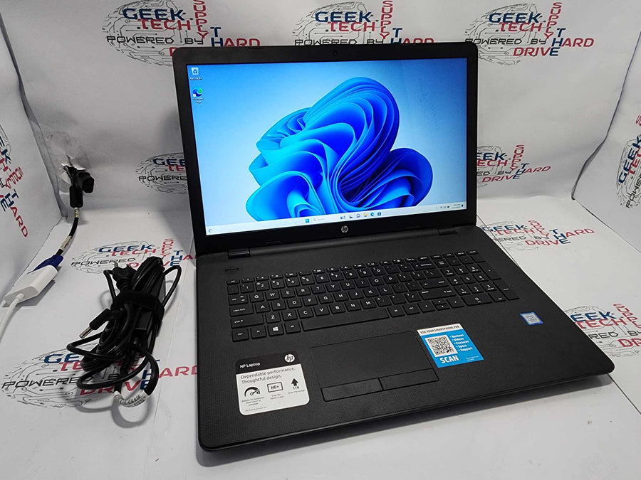 HP 17" Laptop 17-bs011dx Windows 11 i5-7200U Quad-Core 500gb SSD 8gb RAM Webcam DVD/RW