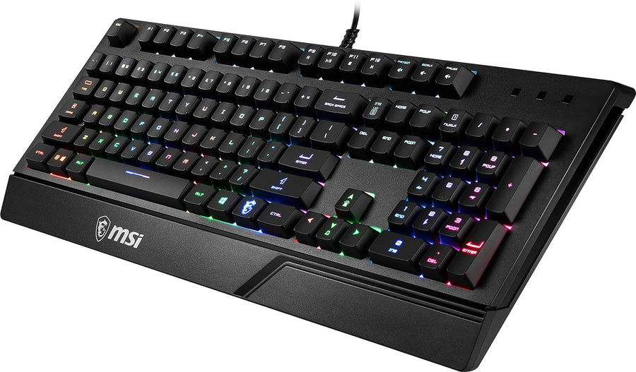 MSI Gaming Backlit RGB Dedicated Hotkeys Anti-Ghosting Water Resistant Gaming Keyboard (Vigor GK20 US), Black