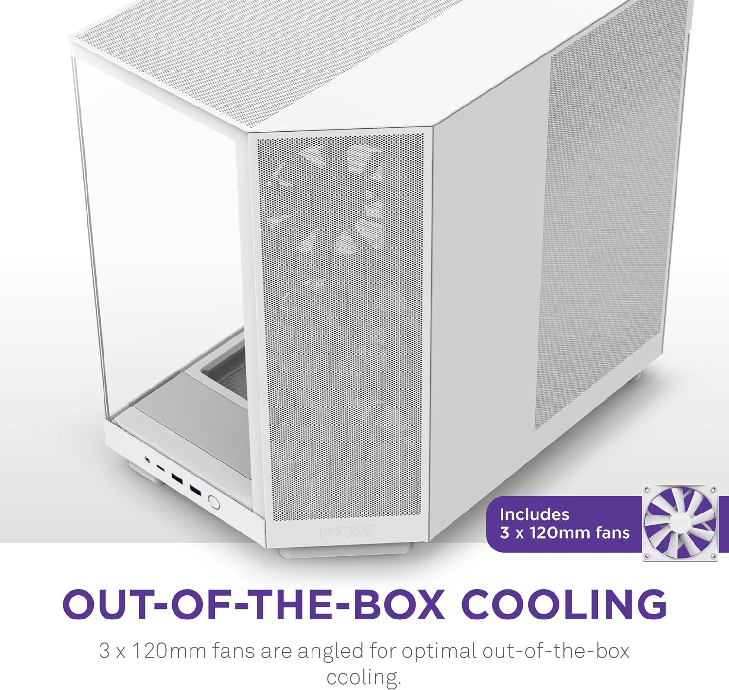 NXZT H6 Flow CC-H61FW-01 Includes 3 x 120mm Fans White Case - Geek Tech