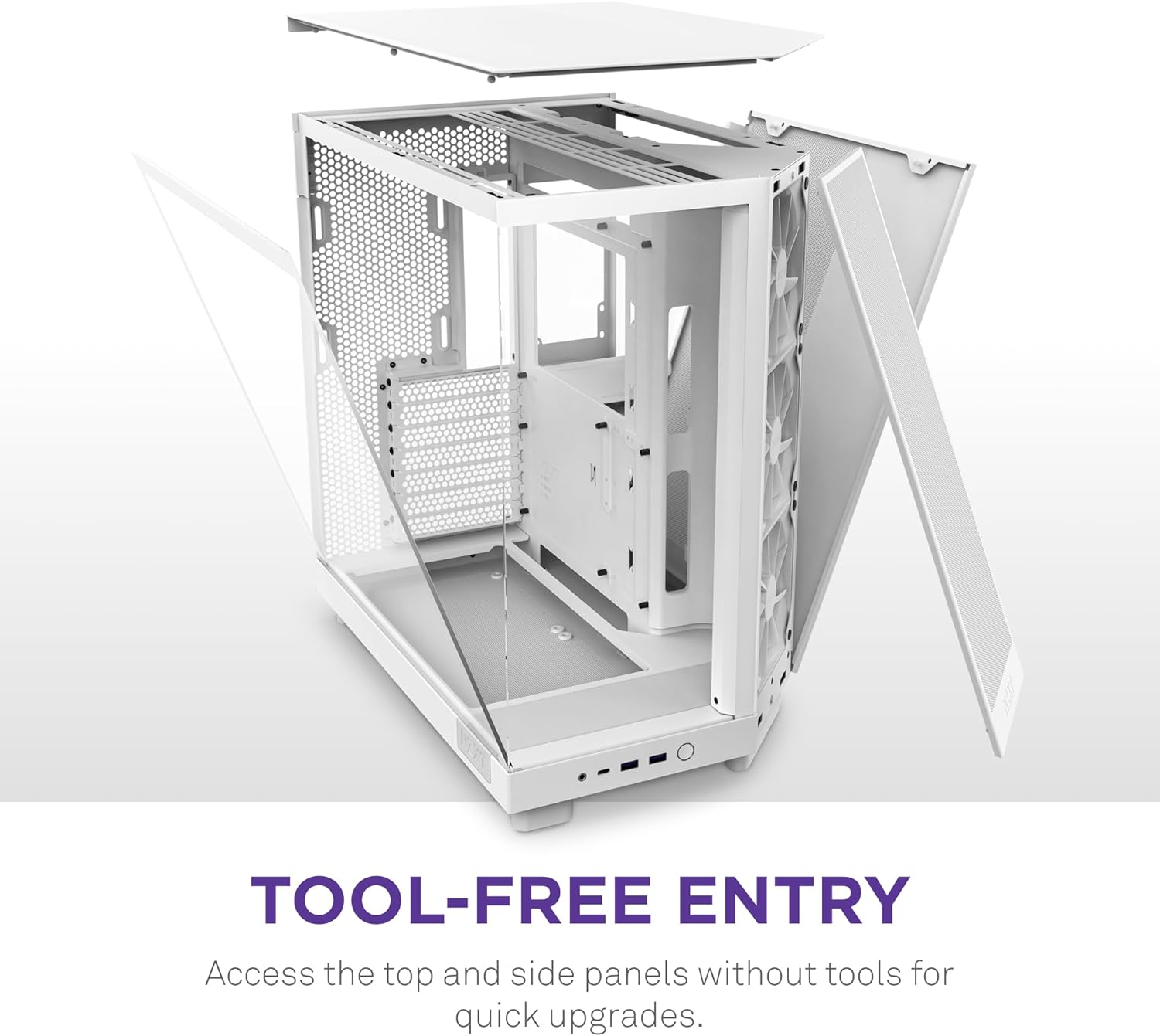 NXZT H6 Flow CC-H61FW-01 Includes 3 x 120mm Fans White Case - Geek Tech