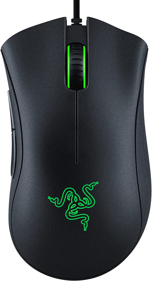 Ratón para juegos Razer DeathAdder Essential: sensor óptico de 6400 DPI, 5 botones programables, interruptores mecánicos, agarres laterales de goma, color negro clásico 