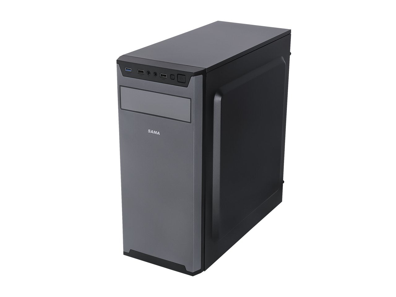 Sama Jazovo-BK Black USB3.0 Steel ATX Mid Tower Computer Case, 3 x120mm Black Fan (2 x front, 1x Rear Pre-Installed) - Geek Tech