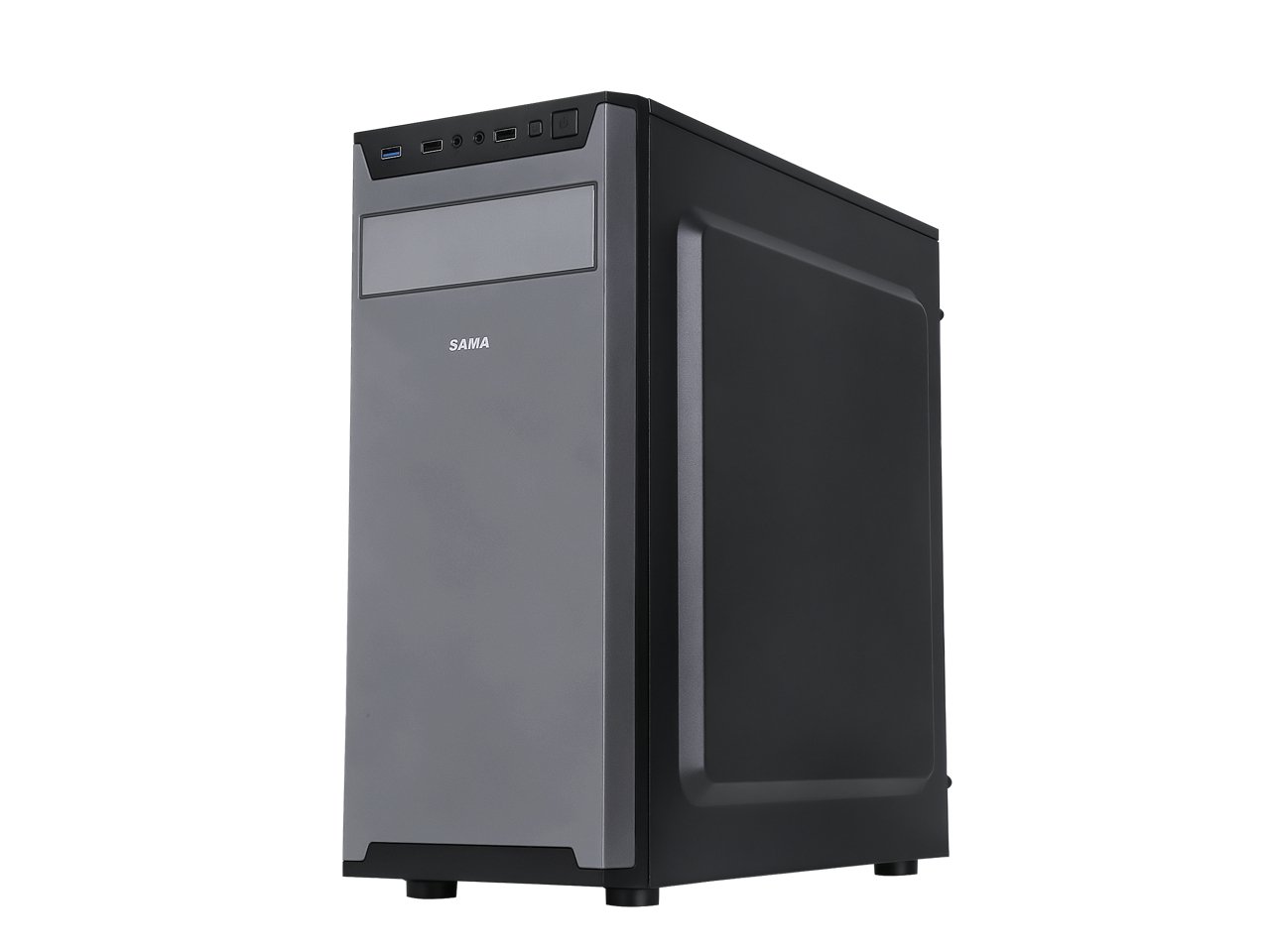 Sama Jazovo-BK Black USB3.0 Steel ATX Mid Tower Computer Case, 3 x120mm Black Fan (2 x front, 1x Rear Pre-Installed) - Geek Tech