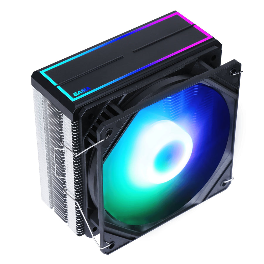 Ventilador de refrigeración para CPU SAMA KA400D RGB Intel LGA 775 1150 1151 1155 1156 1200 1366 1700 Negro 