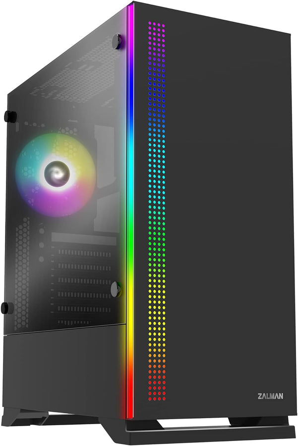 Caja para PC para juegos Zalman S5 ATX de tamaño mediano, color negro 