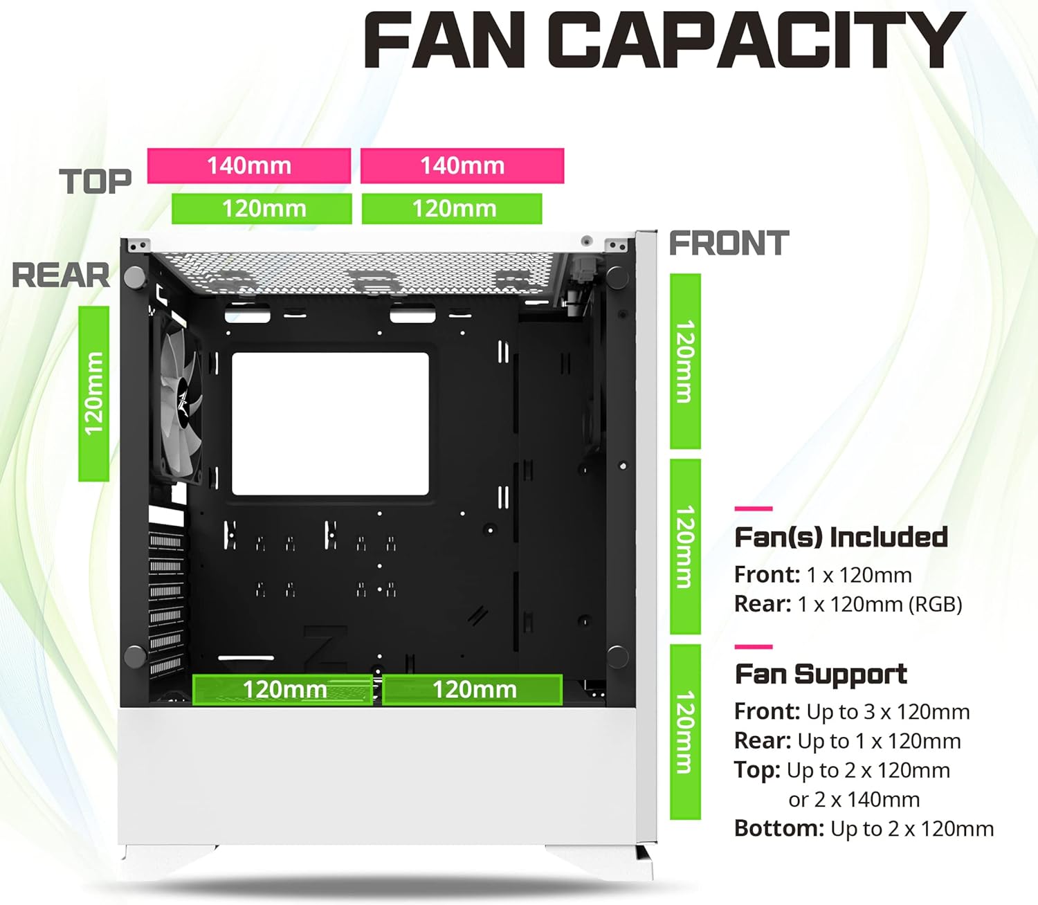 Zalman S5 ATX Mid-Tower Gaming PC Case - White - Geek Tech